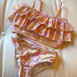 Floral Ruffle Kids Swim Set